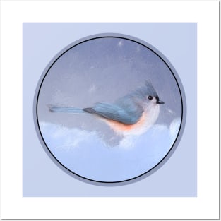 Tufted Titmouse Painting - Cute Original Bird Art Posters and Art